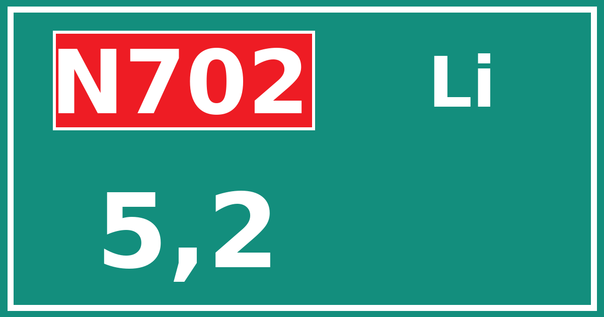 Hectometerbord N702 5,2 zijde Li