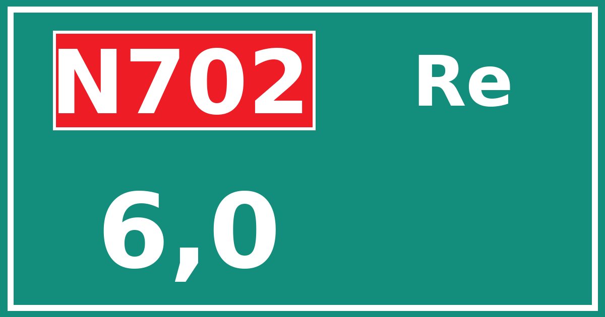 Hectometerbord N702 6,0 zijde Re