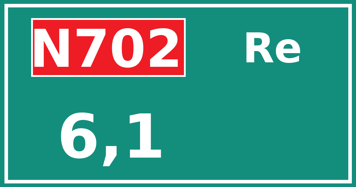 Hectometerbord N702 6,1 zijde Re