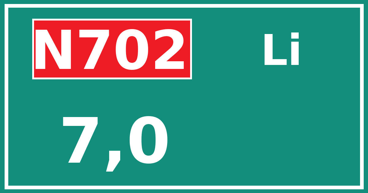 Hectometerbord N702 7,0 zijde Li