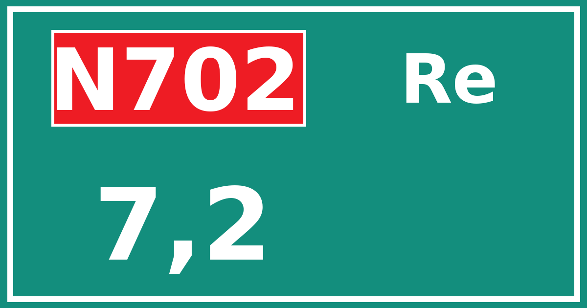 Hectometerbord N702 7,2 zijde Re