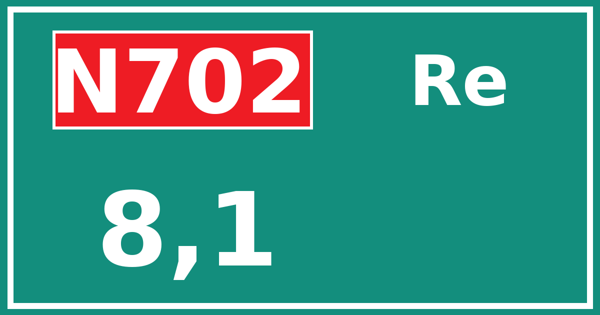 Hectometerbord N702 8,1 zijde Re