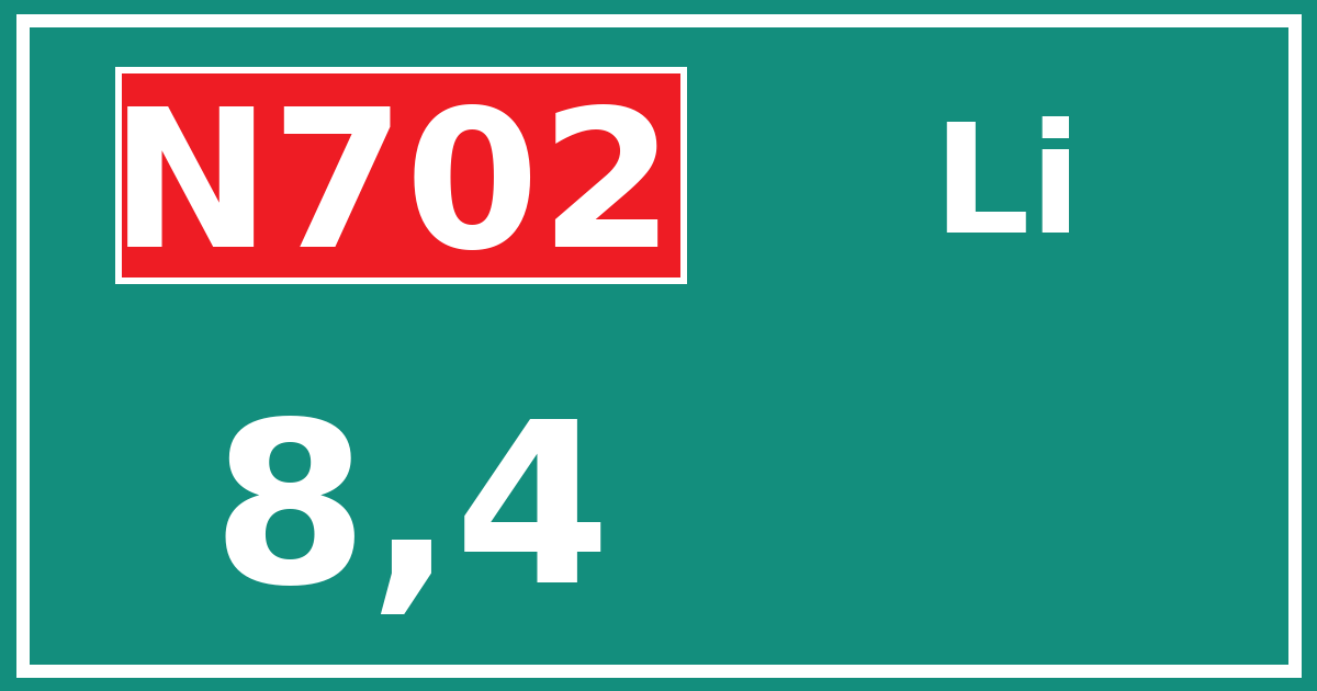 Hectometerbord N702 8,4 zijde Li