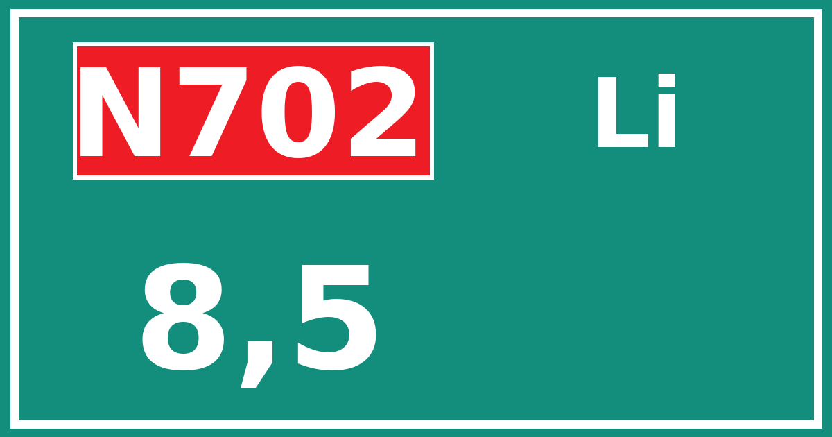 Hectometerbord N702 8,5 zijde Li