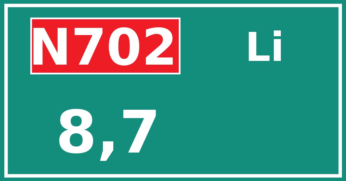 Hectometerbord N702 8,7 zijde Li