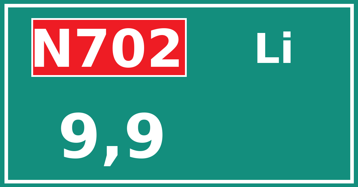 Hectometerbord N702 9,9 zijde Li