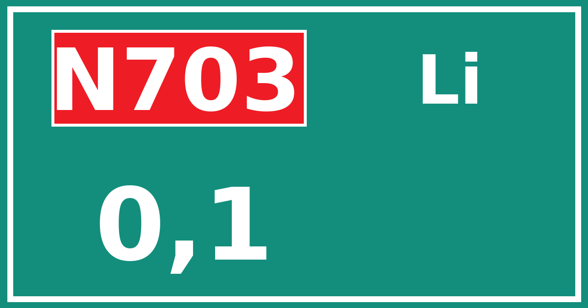 Hectometerbord N703 0,1 zijde Li