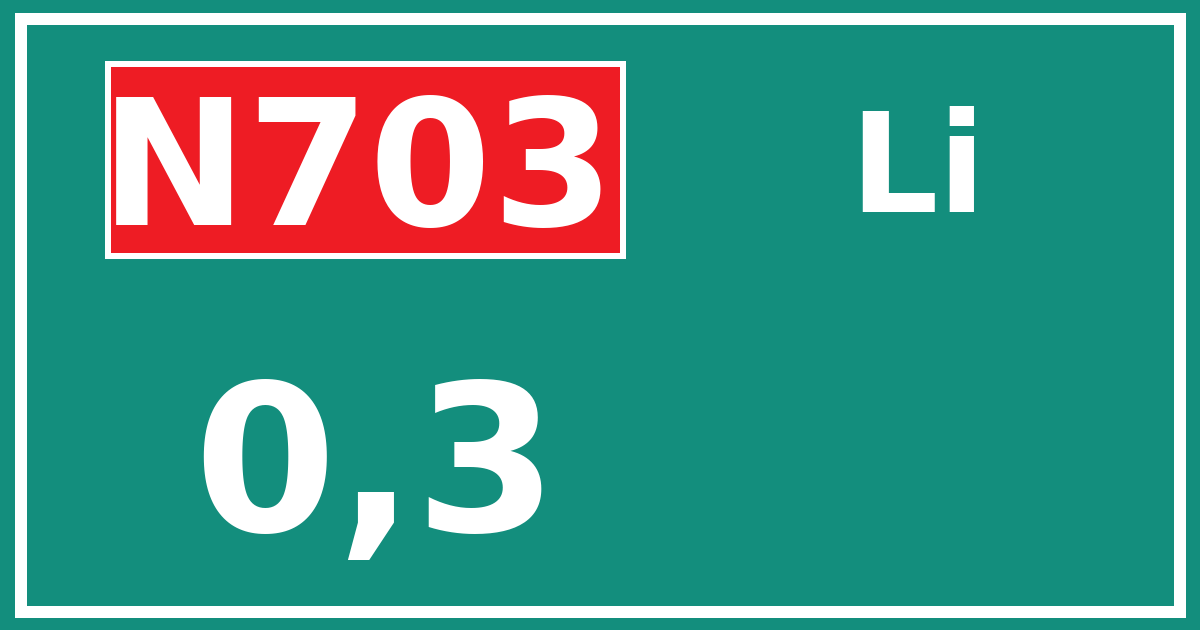 Hectometerbord N703 0,3 zijde Li