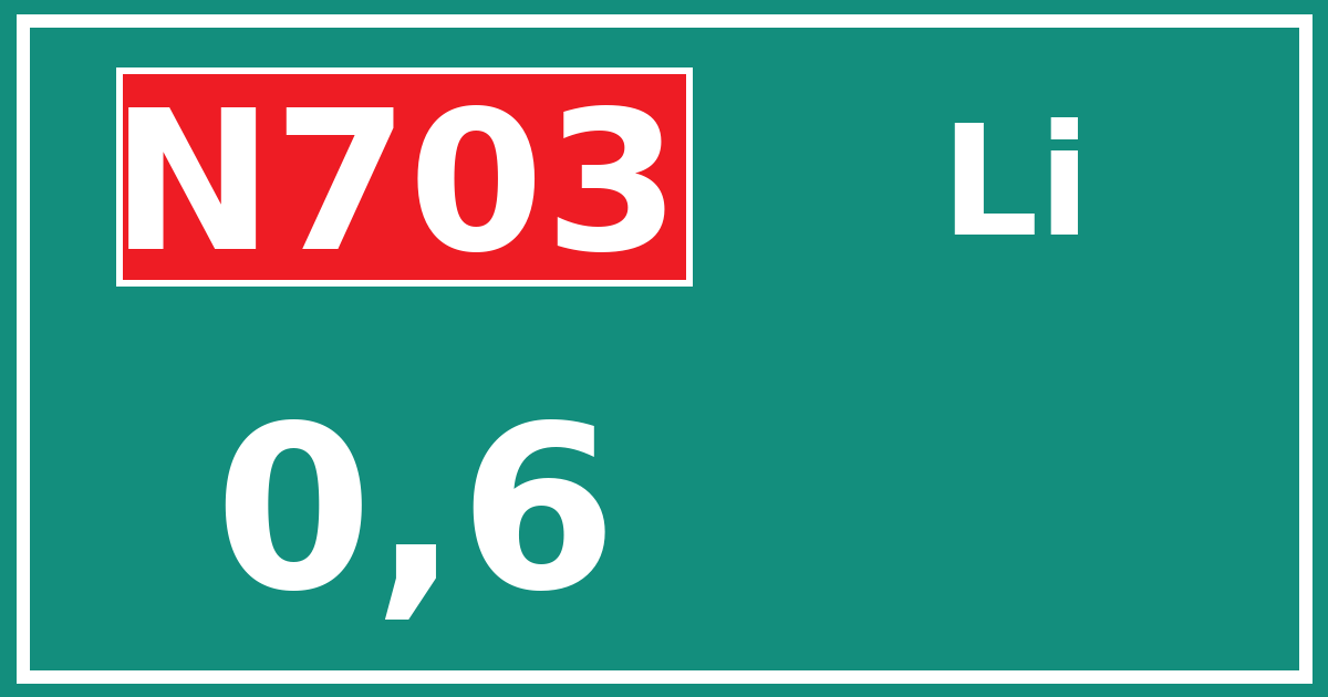 Hectometerbord N703 0,6 zijde Li
