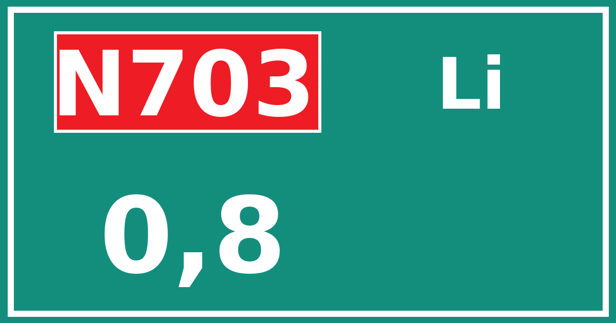 Hectometerbord N703 0,8 zijde Li