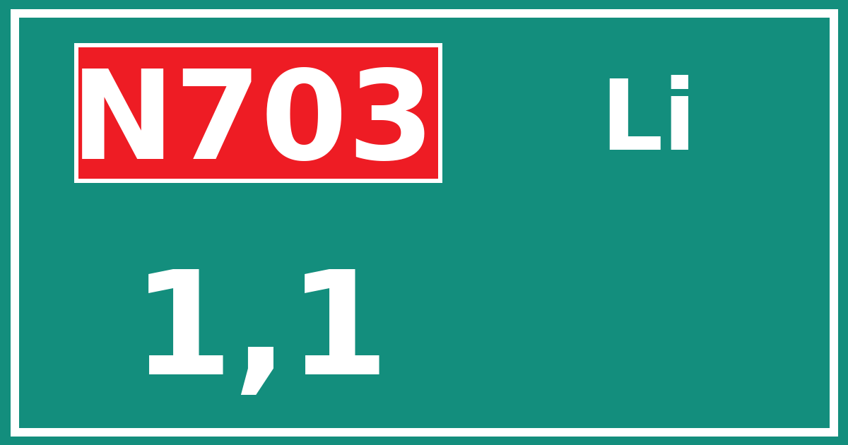 Hectometerbord N703 1,1 zijde Li