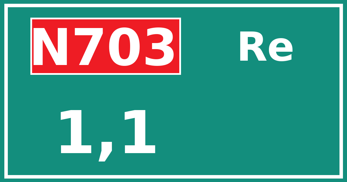 Hectometerbord N703 1,1 zijde Re