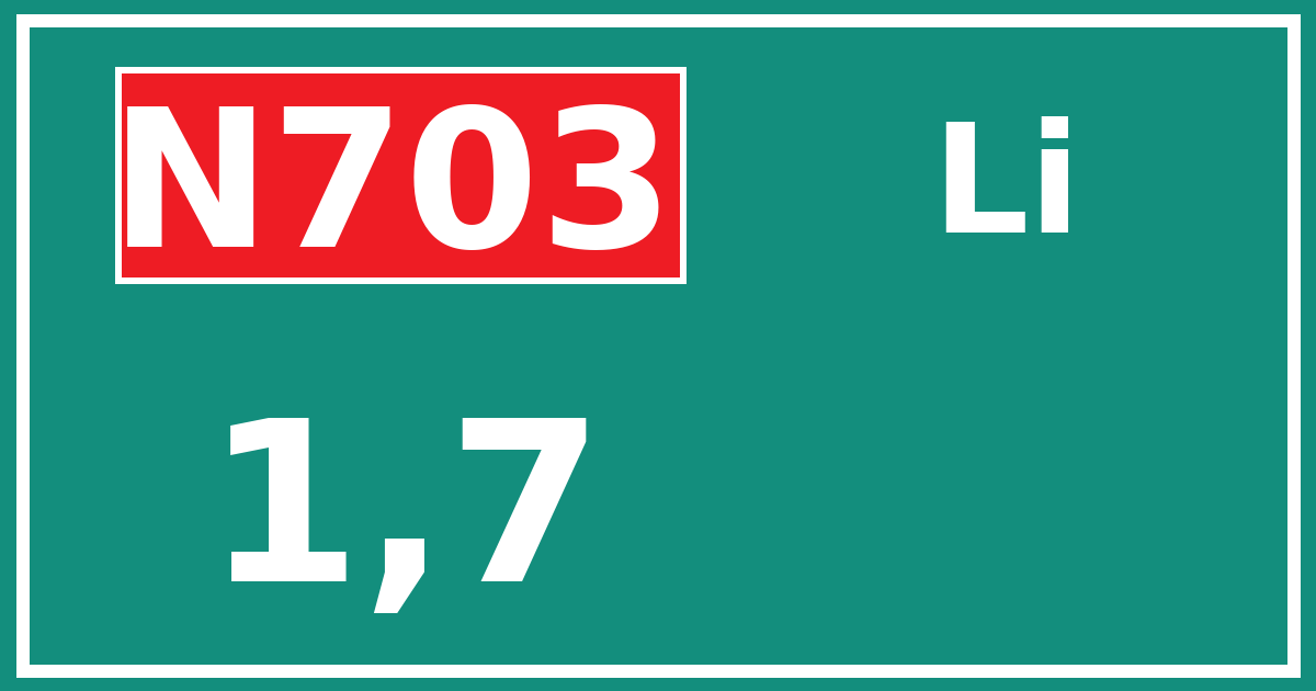 Hectometerbord N703 1,7 zijde Li