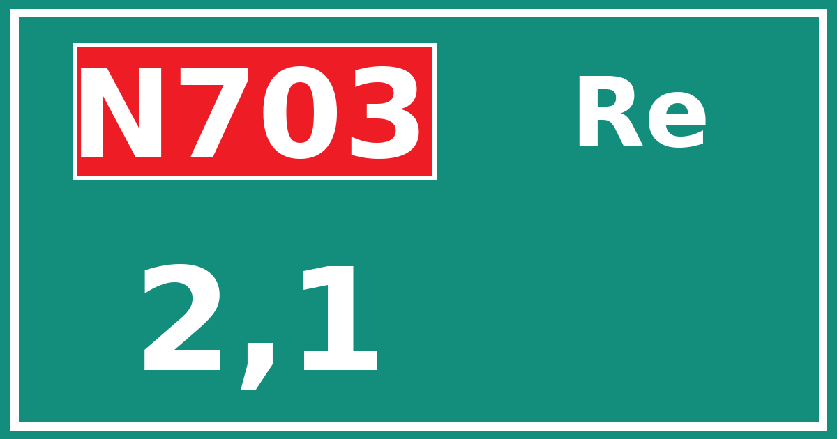 Hectometerbord N703 2,1 zijde Re
