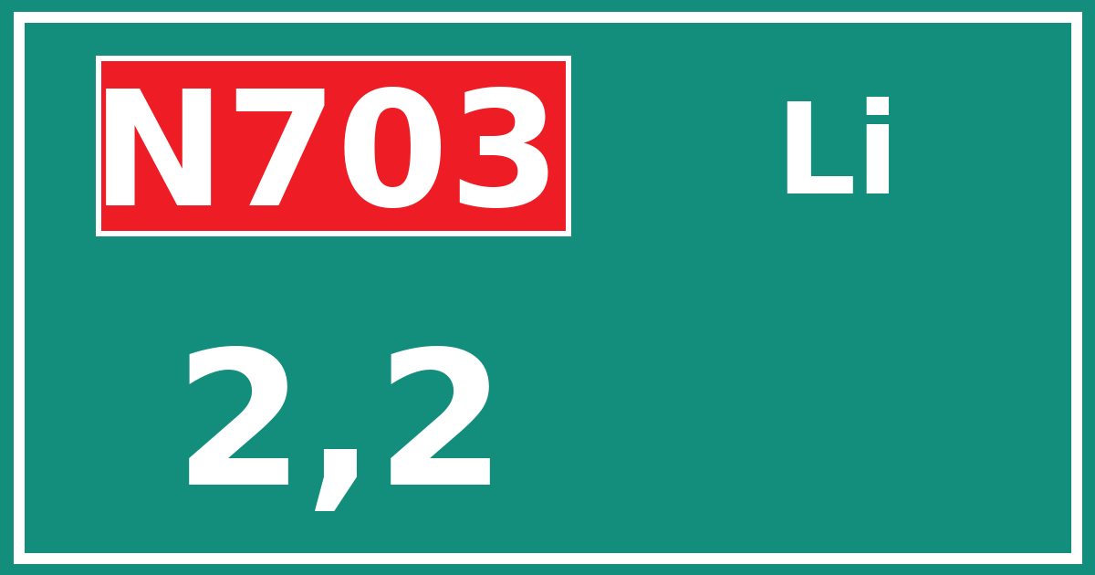 Hectometerbord N703 2,2 zijde Li