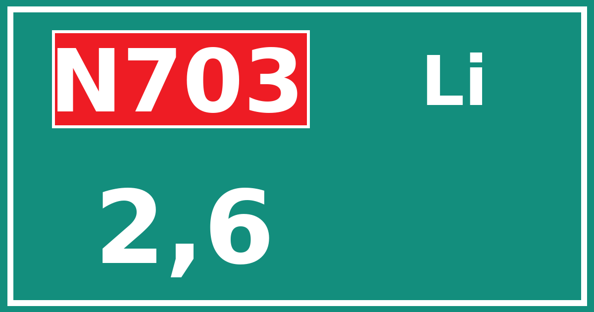 Hectometerbord N703 2,6 zijde Li