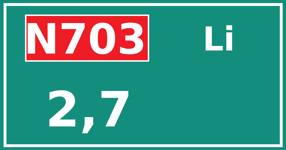 Hectometerbord N703 2,7 zijde Li