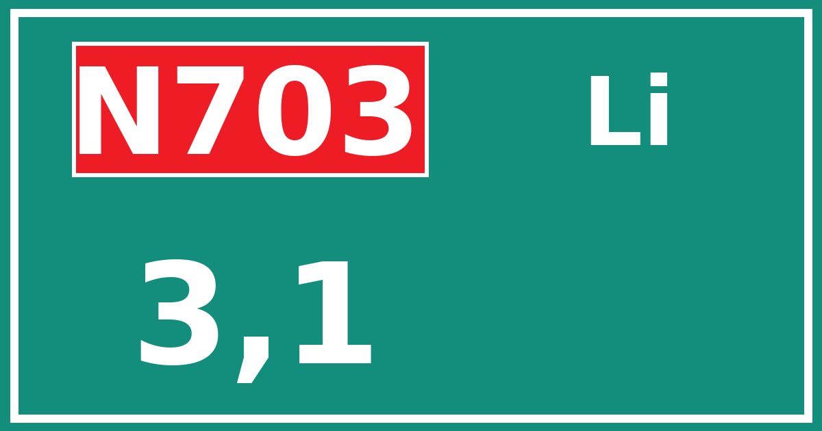 Hectometerbord N703 3,1 zijde Li