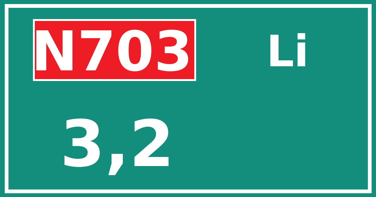 Hectometerbord N703 3,2 zijde Li