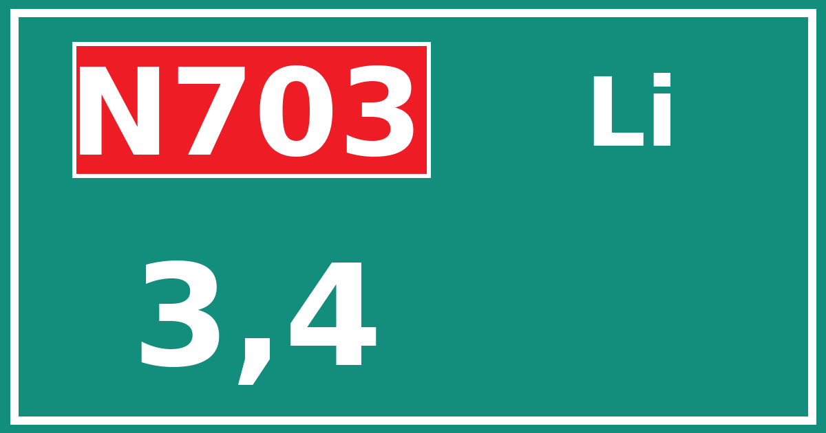 Hectometerbord N703 3,4 zijde Li