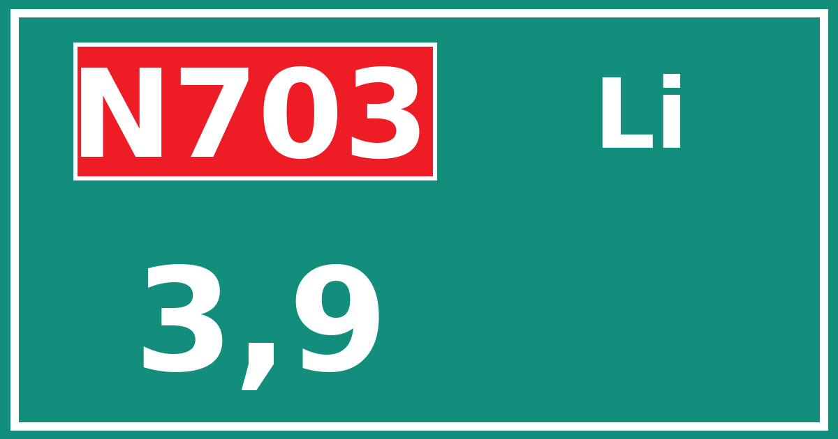 Hectometerbord N703 3,9 zijde Li