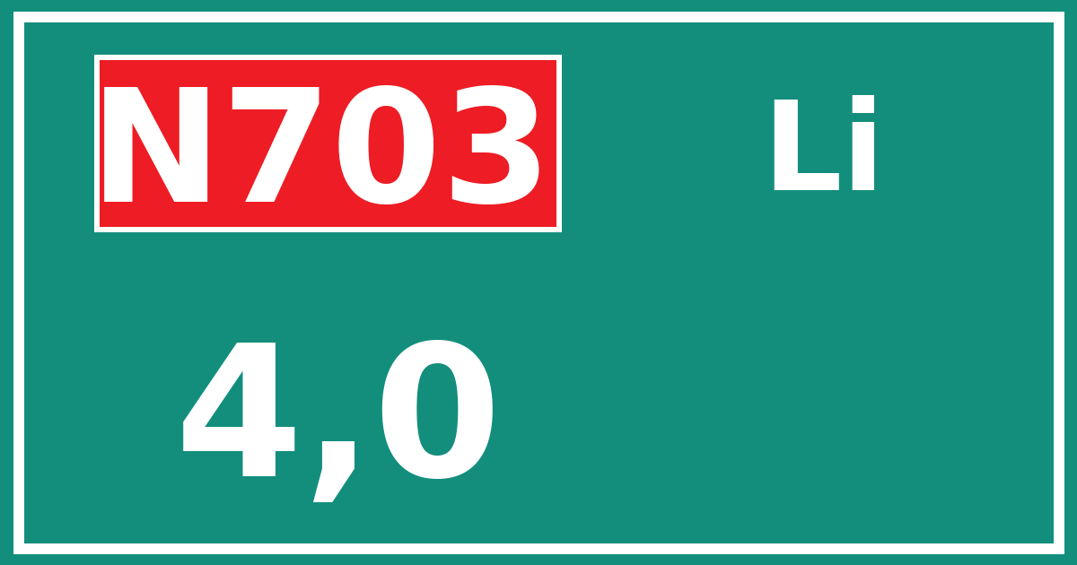Hectometerbord N703 4,0 zijde Li