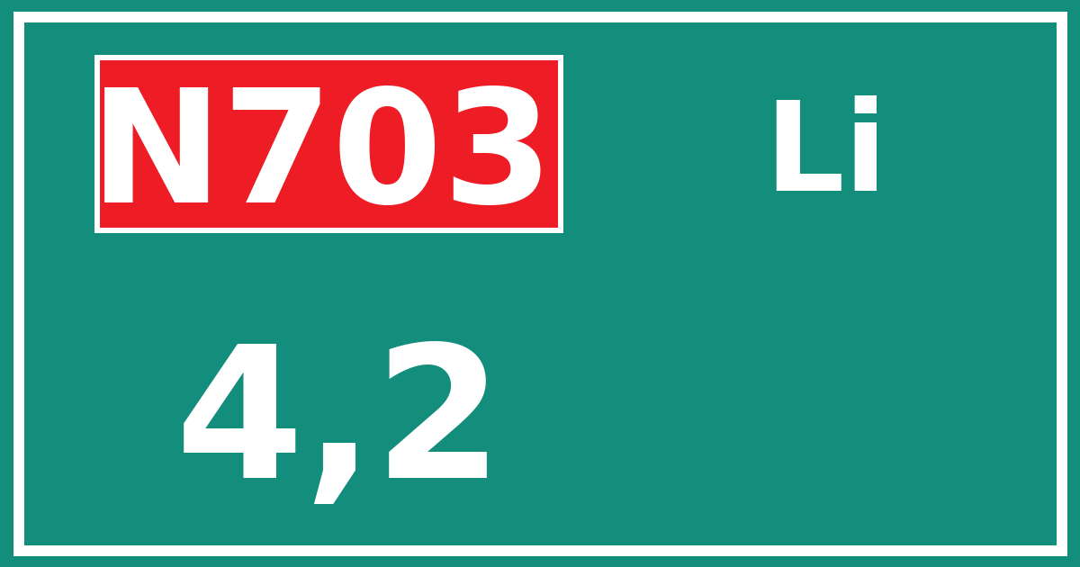 Hectometerbord N703 4,2 zijde Li