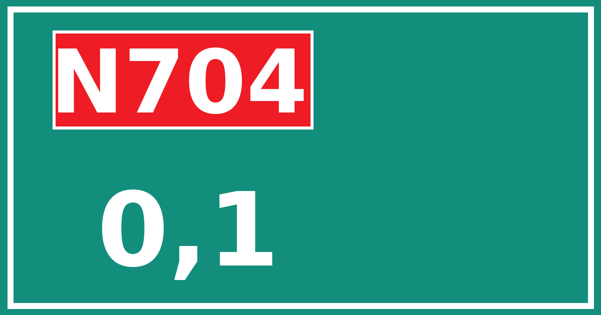 Hectometerbord N704 0,1