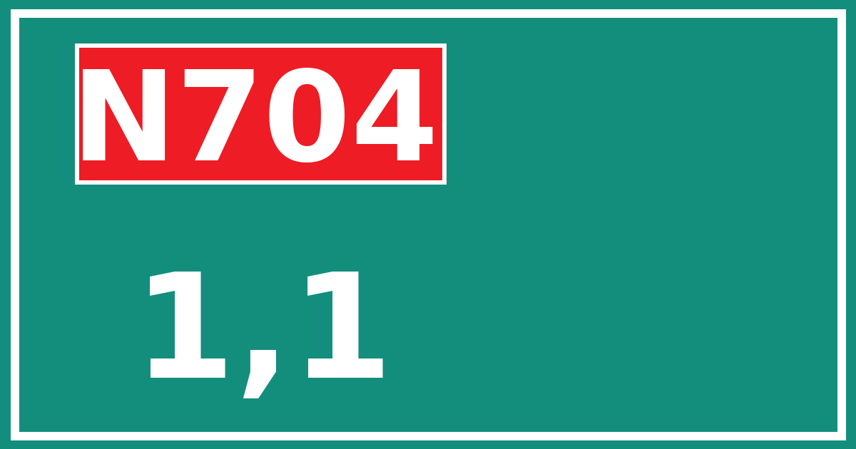 Hectometerbord N704 1,1