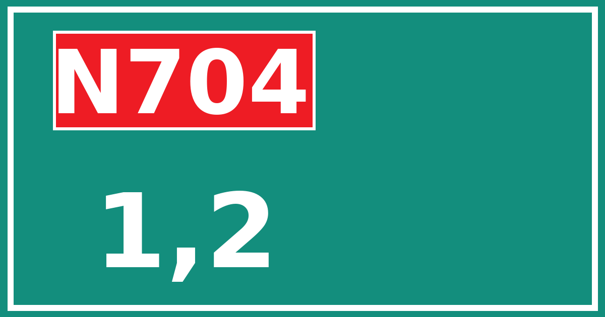 Hectometerbord N704 1,2