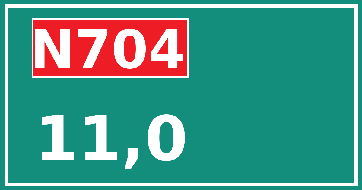 Hectometerbord N704 11,0