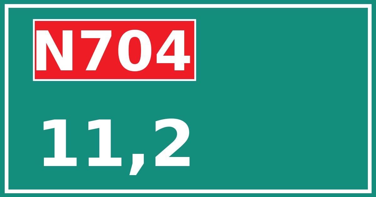 Hectometerbord N704 11,2