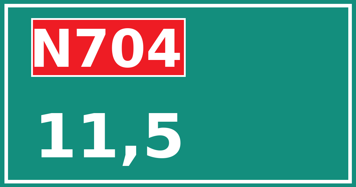 Hectometerbord N704 11,5