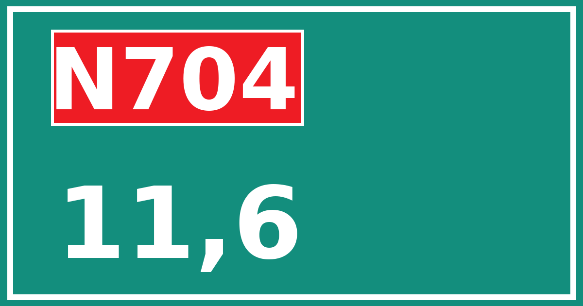 Hectometerbord N704 11,6