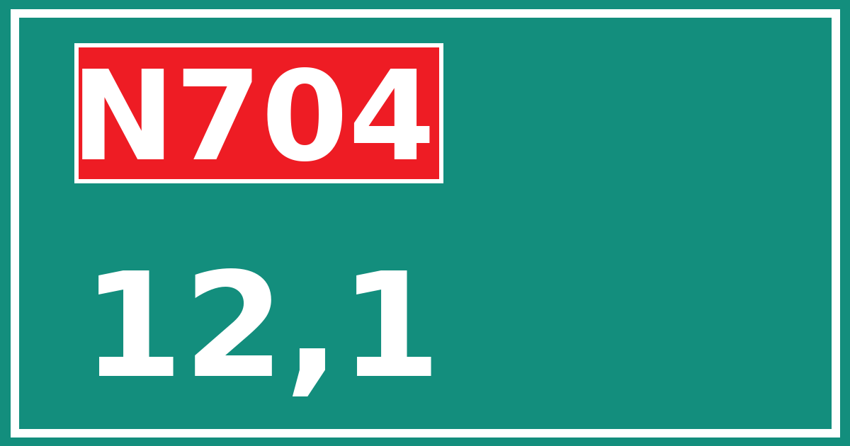 Hectometerbord N704 12,1