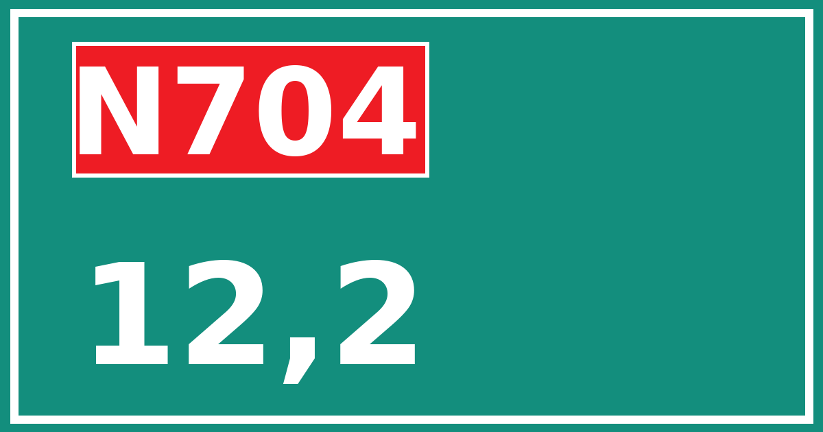 Hectometerbord N704 12,2