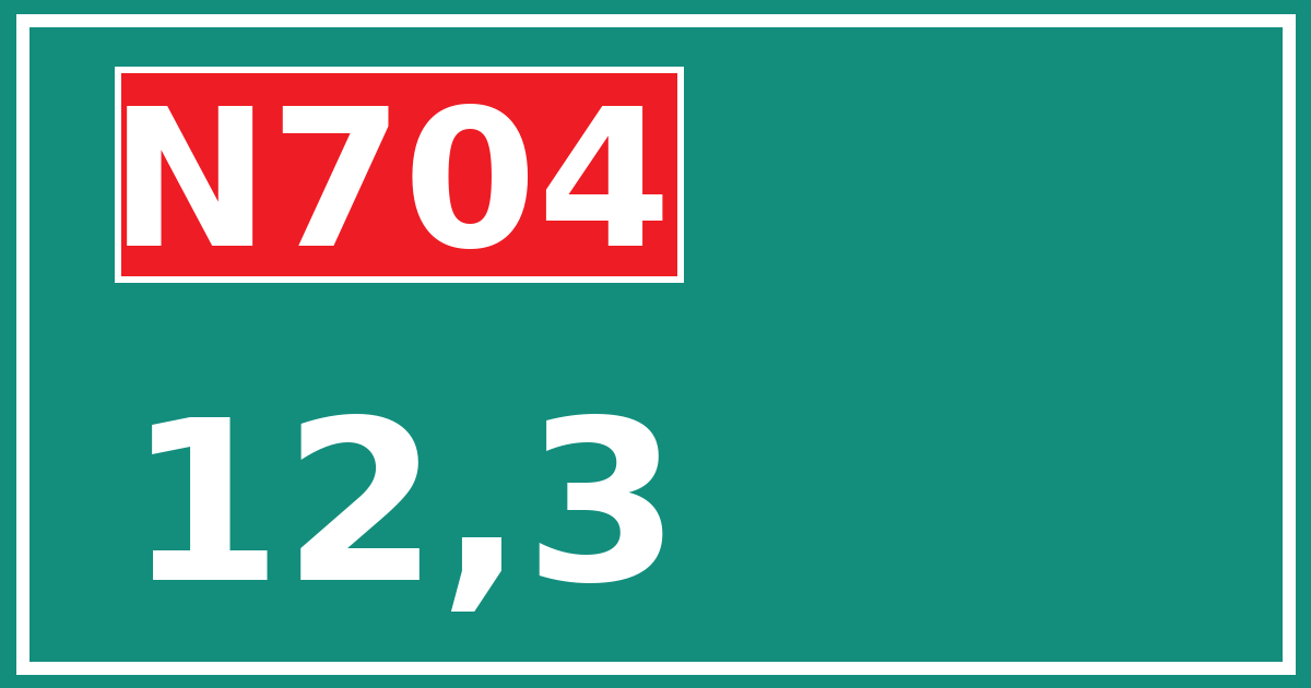 Hectometerbord N704 12,3