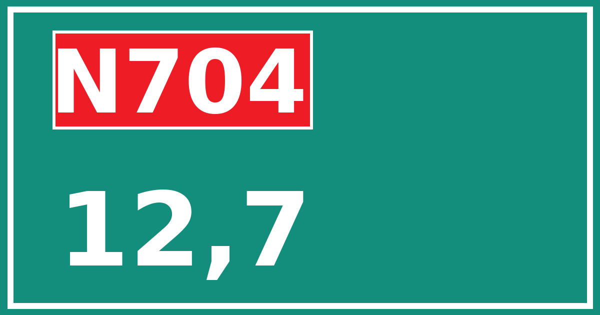 Hectometerbord N704 12,7