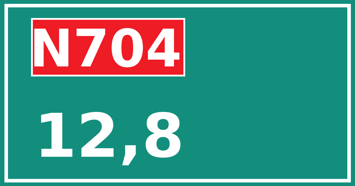 Hectometerbord N704 12,8