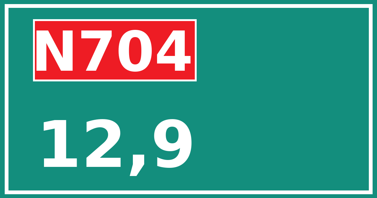 Hectometerbord N704 12,9