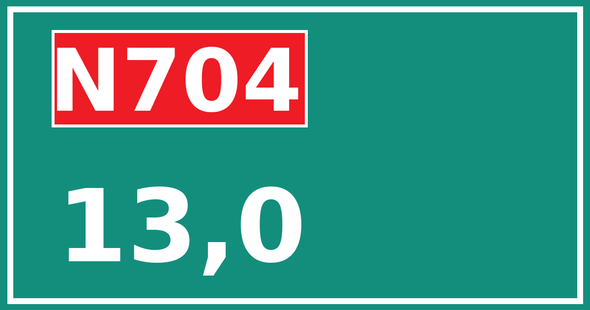 Hectometerbord N704 13,0