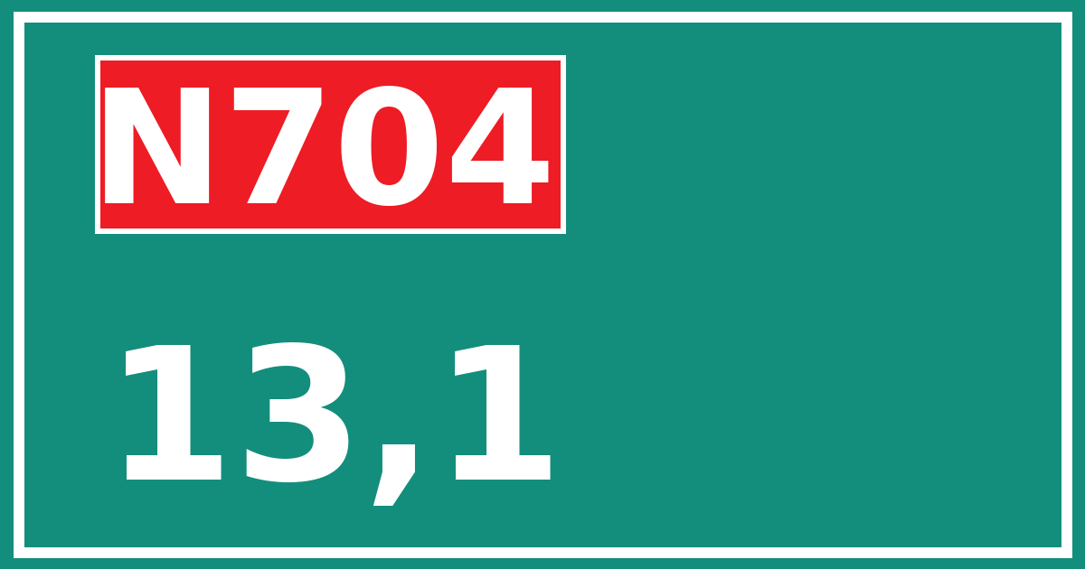 Hectometerbord N704 13,1