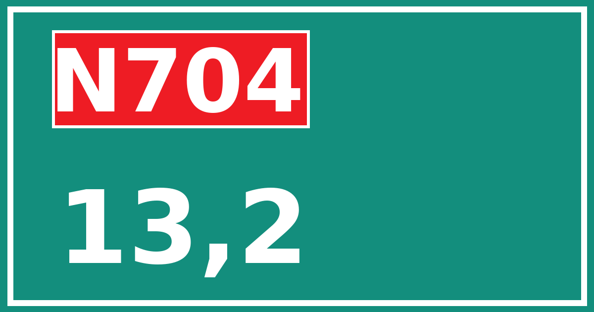 Hectometerbord N704 13,2