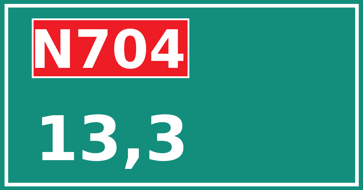 Hectometerbord N704 13,3