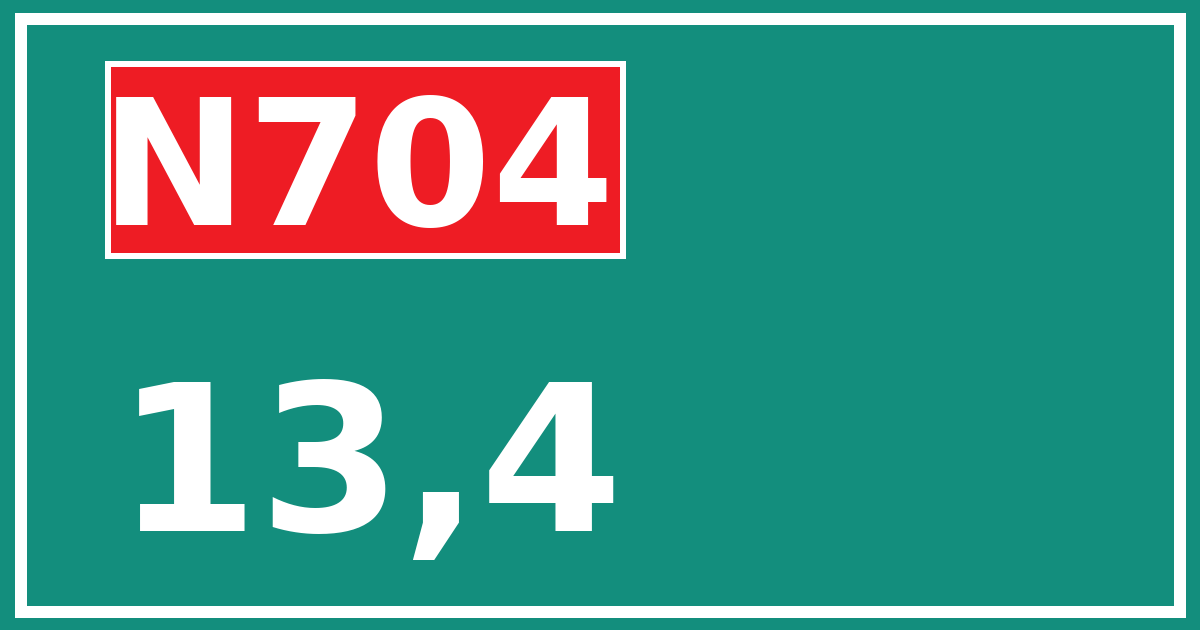 Hectometerbord N704 13,4