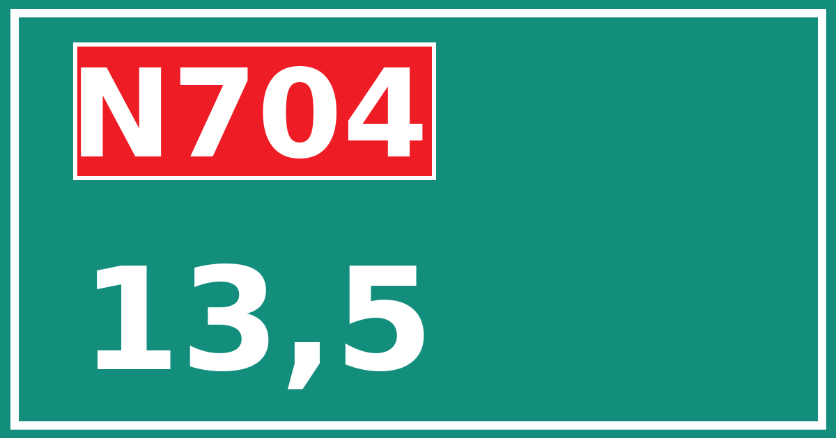 Hectometerbord N704 13,5
