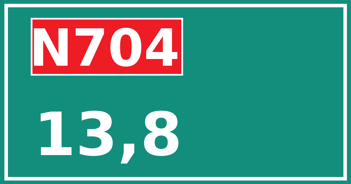 Hectometerbord N704 13,8