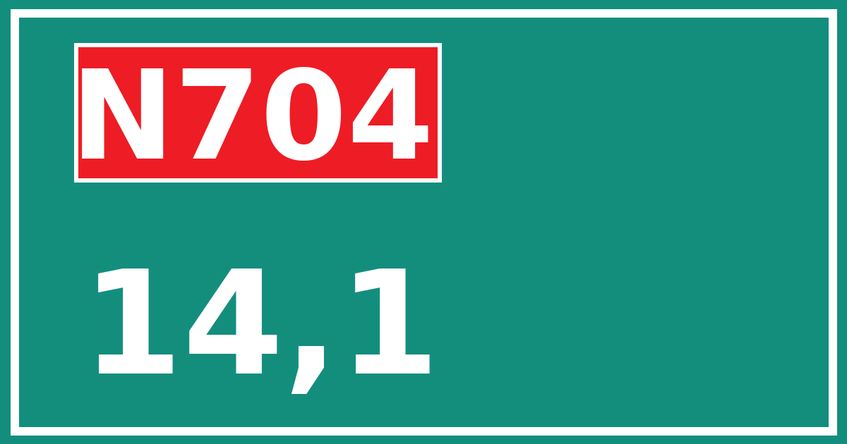 Hectometerbord N704 14,1