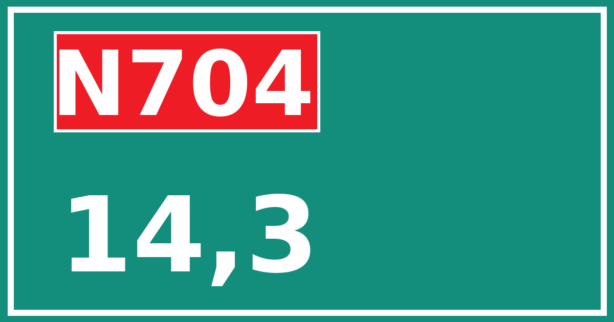 Hectometerbord N704 14,3