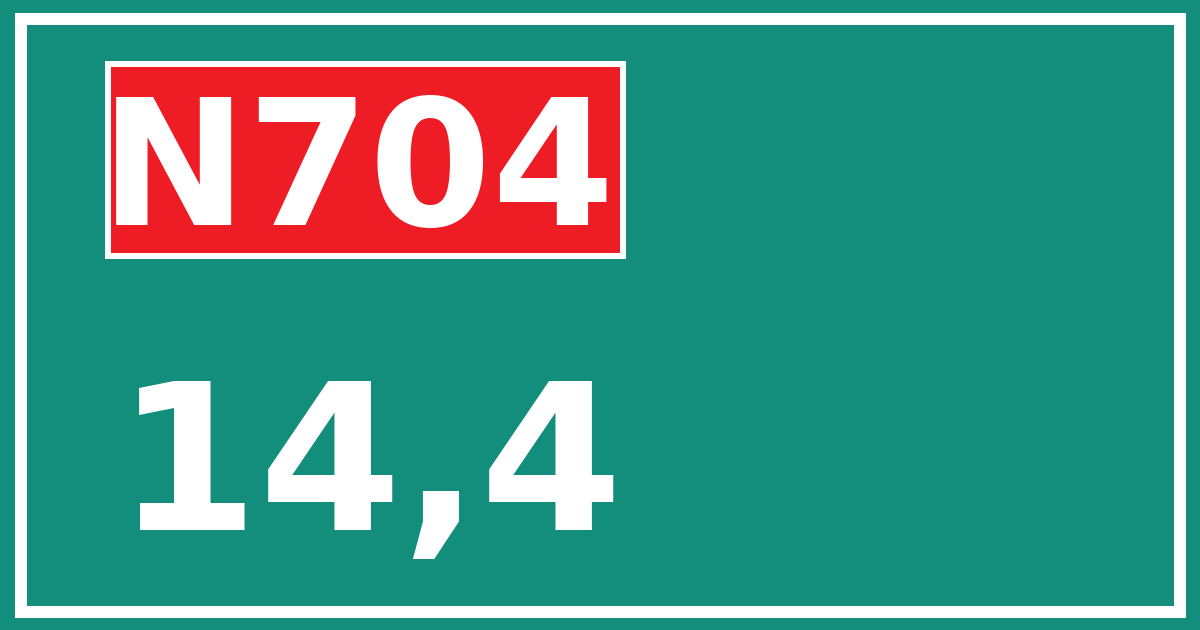 Hectometerbord N704 14,4